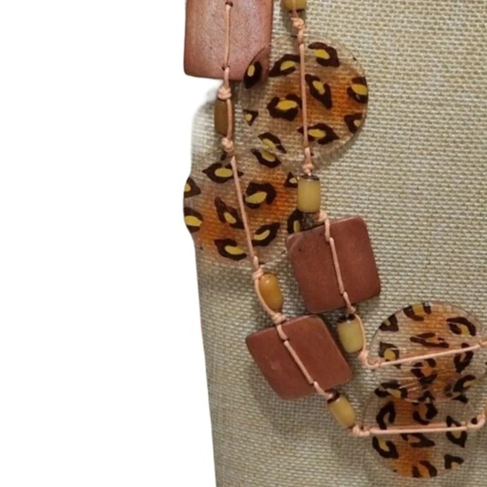 Gypsy Warehouse Leopard Print Double Strand Statement Necklace Copper‎ Boho
